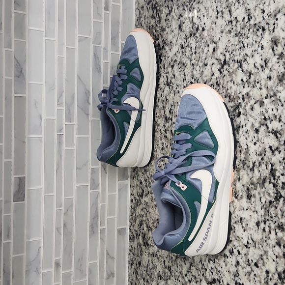 Slate Blue White & Green Nike Air Span II Running Shoes sz 10 AH6800-401 sneaker - Picture 3 of 6